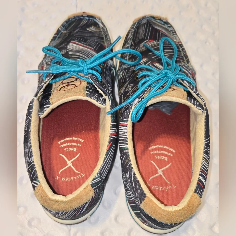 Twisted X Boat Shoes Womens Size 6.5 Multicolor‎ Fabric Casual Walking